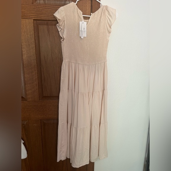 Amazon Dresses Merokeety Womens Flutter Short Sleeve Smocked Midi